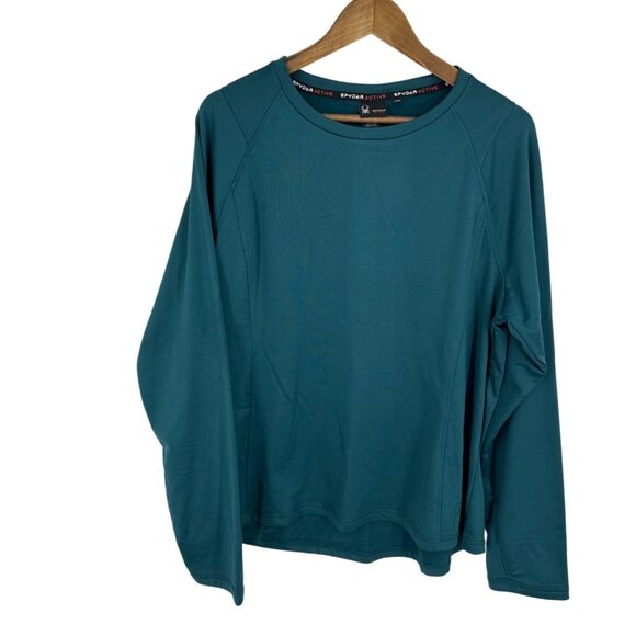 Spyder Active Teal Long Sleeve Performance Shirt Women's Size XXL - Picture 1 of 8